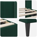 vidaXL Cadre de lit avec tête de lit Vert foncé 180 x 200 cm Velours