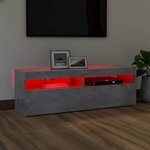 vidaXL Meuble TV avec lumières LED gris béton 120x35x40 cm