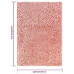 Vidaxl tapis shaggy à poils hauts rose 120x170 cm 50 mm