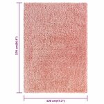 vidaXL Tapis shaggy à poils hauts Rose 120x170 cm 50 mm