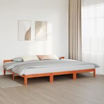 VidaXL Cadre de lit familial sans matelas marron ciré 240x200 cm
