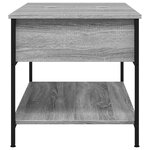 vidaXL Table basse sonoma gris 100x50x50 cm bois d'ingénierie et métal