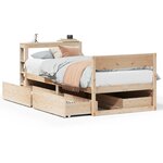 vidaXL Cadre de lit sans matelas 75x190 cm bois de pin massif
