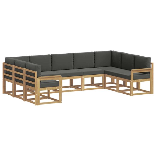 vidaXL Ensemble de canapés d'extérieur 9 Pièces Blanc et anthracite