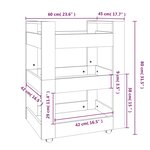 vidaXL Chariot de cuisine Chêne fumé 60x45x80 cm Bois d'ingénierie