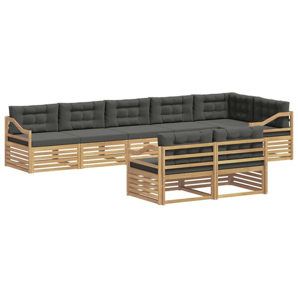 vidaXL Ensemble de canapés d'extérieur 8 pc Blanc et anthracite