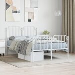 vidaXL Cadre de lit métal avec tête de lit/pied de lit blanc 120x190cm