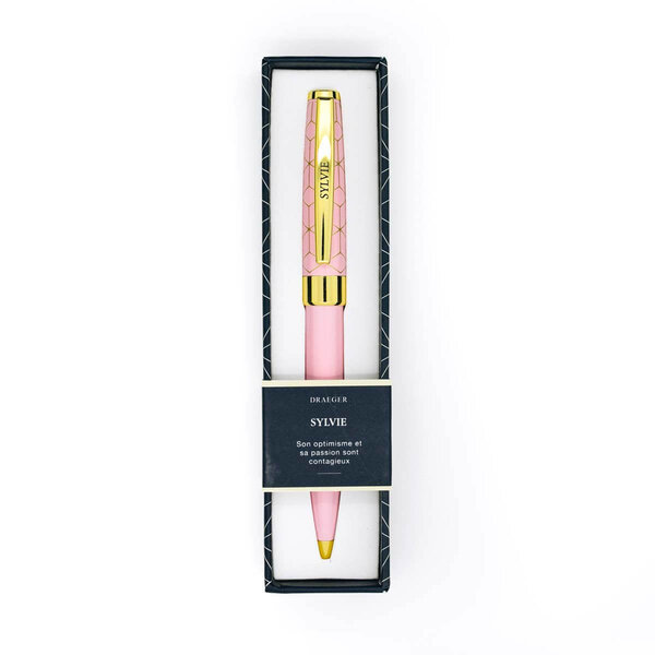 Stylo personnalisé prénom de femme au choix - Pastel Chic - Sylvie - Draeger