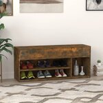 vidaXL Banc à chaussures Chêne fumé 105x30x45 cm Bois d'ingénierie