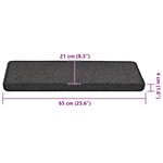 vidaXL Tapis d'escalier 30 pièces 65 x 21 x 4 cm Anthracite Bord rectangulaire