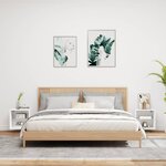 vidaXL Tables de chevet murales avec lumières LED 2 Pièces blanc