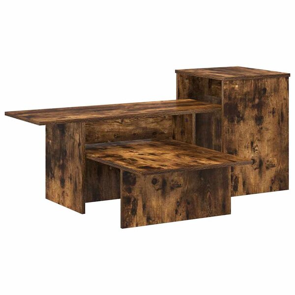vidaXL Table console Chêne fumé 91 5 x 35 x 38 5 cm Bois d'ingénierie