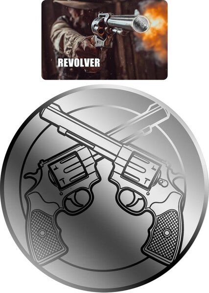 Monnaie REVOLVER 1/1000 Oz Platine 12$ Liberia 2026 (PRÉCOMMANDE)