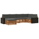 vidaXL Ensemble de canapés d'extérieur 6 Pièces Naturel et Anthracite