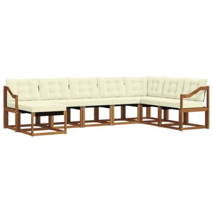 vidaXL Ensemble de canapés d'extérieur 8 pc Naturel et Crème