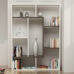 Homemania bibliothèque liam 100x22x136 cm blanc et noyer