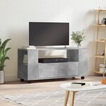 vidaXL Meuble TV gris béton 102x34 5x43 cm bois d'ingénierie