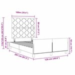 Cadre de lit vidaXL Gris clair 120x200 cm Velours