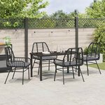 vidaXL Ensemble de salle à manger pour jardin 5 Pièces Noir polyrotin