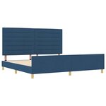 vidaXL Cadre de lit avec tête de lit Bleu 200 x 200 cm tissu