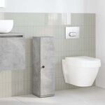 vidaXL Meuble de salle de bain avec porte-rouleau gris béton