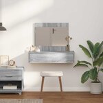 vidaXL Table de Toilette Gris 83 x 40 x 70 cm Bois d'ingénierie