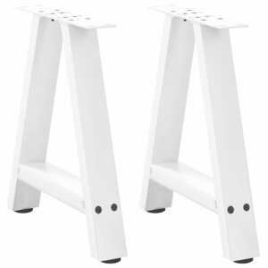 vidaXL Pieds de table basse en forme de A 2 pièces blanc 38 x (42-43) cm acier