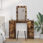 vidaXL Coiffeuse avec Lumières LED Chêne Fumé 102x33x135 cm