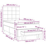vidaXL Sommier à lattes de lit et matelas Gris clair 100x200cm Velours