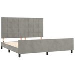 vidaXL Cadre de lit avec tête de lit Gris clair 160x200 cm Velours