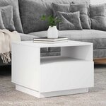 vidaXL Table basse avec lumières LED blanc 50x49x40 cm