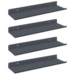 vidaXL Étagère flottante 4 Pièces Anthracite 30 x 9 x 2 5 cm Acier