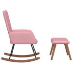 vidaXL Chaise à bascule avec repose-pied Rose Velours