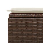 vidaXL Tabouret de jardin avec coussin brun 55x55x37 cm résine tressée
