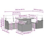 vidaXL Ensemble de salle à manger avec coussin 6 Pièces Gris Poly rotin