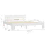 vidaXL Cadre de lit sans matelas blanc 160x200 cm bois de pin massif