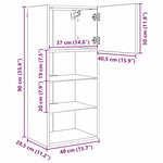 vidaXL Meubles TV muraux 2 Pièces Chêne noir 40 5 x 30 x 90 cm