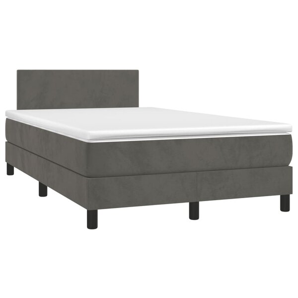 vidaXL Sommier à lattes de lit et matelas gris foncé 120x190cm velours