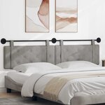 vidaXL Tête de lit suspendue Gris clair Velours