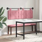 vidaXL Tête de lit suspendue Avec lumière LED Rose Velours