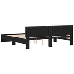 vidaXL Cadre de lit avec tête de lit et LED noir 180x200 cm