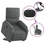 vidaXL Fauteuil de massage inclinable Gris foncé Tissu