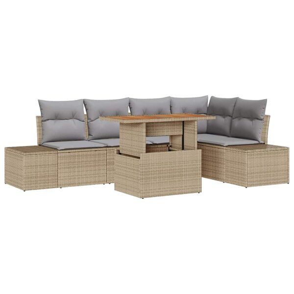 vidaXL Ensemble de salle à manger pour jardin 6 Pièces Beige et gris