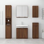 vidaXL Armoire à miroir de salle de bain Chêne marron 64x20x67 cm