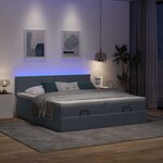 VidaXL Cadre de lit ottoman avec matelas gris foncé 180x200cm velours