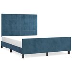vidaXL Cadre de lit sans matelas bleu foncé 140x190 cm velours