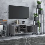vidaXL Meuble TV avec pieds en métal Sonoma gris 103 5x35x50 cm