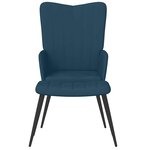 vidaXL Chaise de relaxation avec tabouret Bleu Velours