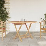 vidaXL Table pliable de jardin Ø 110x75 cm bois massif de teck