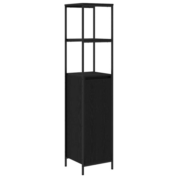 vidaXL Meuble de salle de bain avec étagères chêne noir 36x35x165 cm